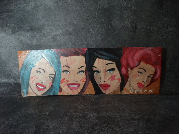 Becca Rebecca Midwood  Girls 201 Acrylic on Plywood  P2595