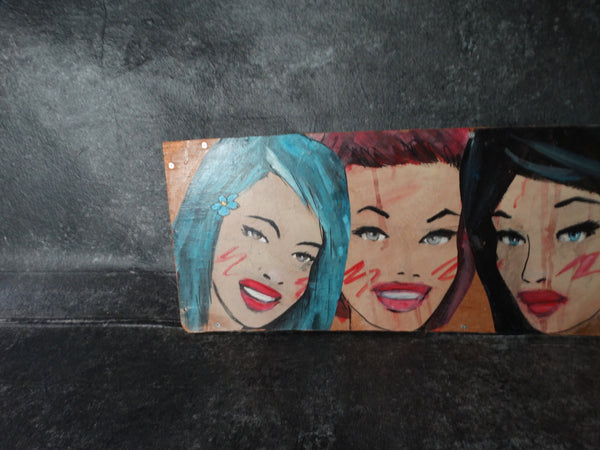 Becca Rebecca Midwood  Girls 201 Acrylic on Plywood  P2595