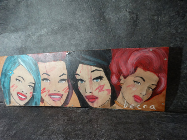 Becca Rebecca Midwood  Girls 201 Acrylic on Plywood  P2595