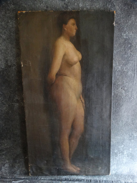 19th Century French Academic Nude - Oil on Canvas - P2599