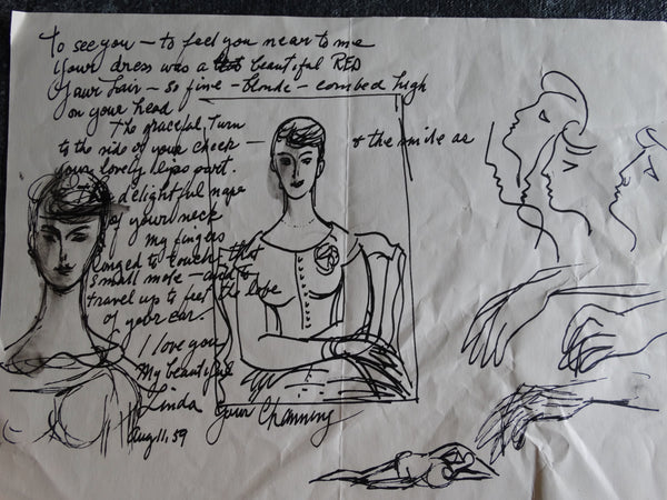 Channing Peake - Portrait of His Mistress - My Beautiful Linda 1959 - Oil on Canvas P2605