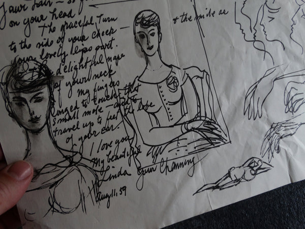 Channing Peake - Portrait of His Mistress - My Beautiful Linda 1959 - Oil on Canvas P2605