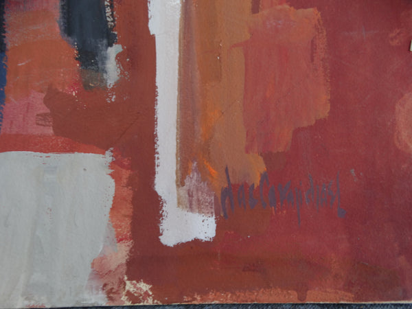 Jae Carmichael Abstract/Seated Figure Oil on Board c 1963 P2606