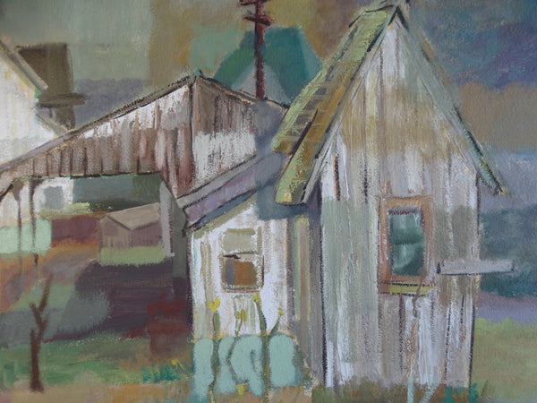 Jae Carmichael - Barn Study Capistrano - Modernist Watercolor c 1960 - P2612