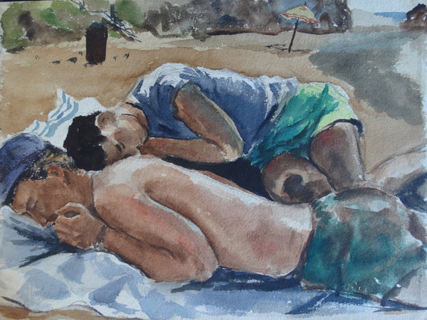 Jae Carmichael Catalina Island Beach - Catalina Island Beach - Watercolor P2613