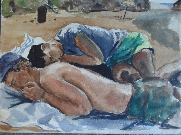 Jae Carmichael Catalina Island Beach - Catalina Island Beach - Watercolor P2613