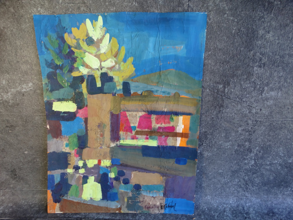 Jae Carmichael Abstract Landscape Mixed Media c 1965 P2616