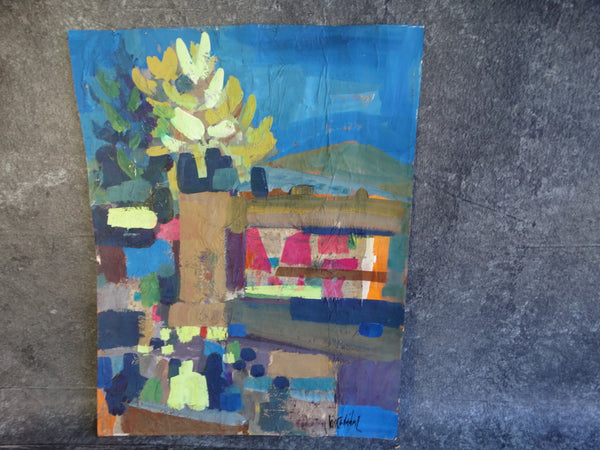 Jae Carmichael Abstract Landscape Mixed Media c 1965 P2616