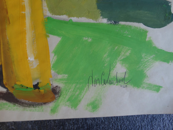 Jae Carmichael Modernist Still Life - Oil on Paper - P2618