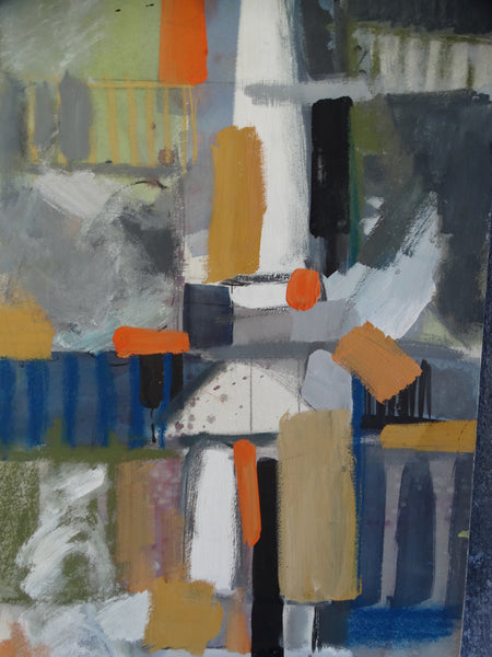 Jae Carmichael Six Gantry City #1 Oil on Board c 1965 P2620