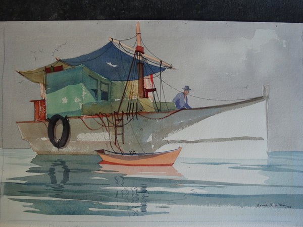 Frank Moss Hamilton - Shrimp Boat - Watercolor 1952 - P2629