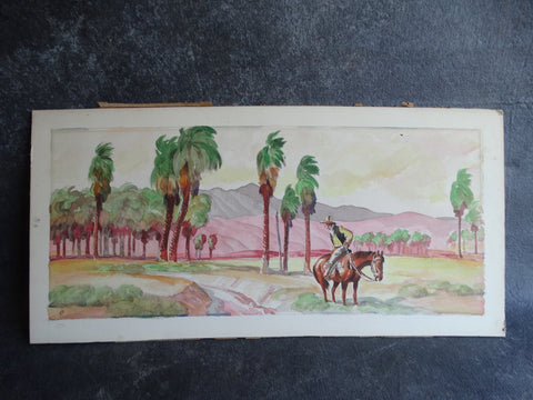 Palm Springs Cowboy - Watercolor 1930s - P2636