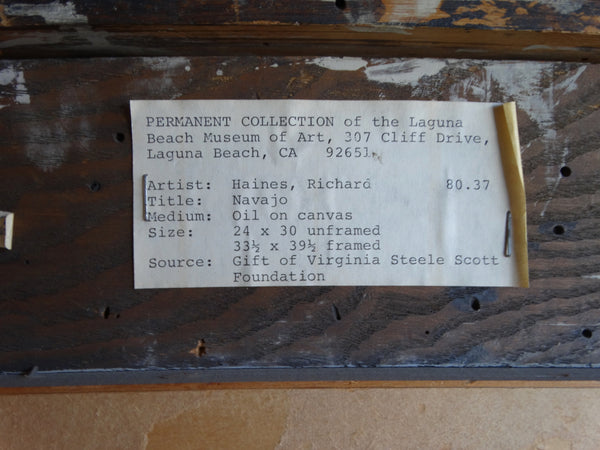 Richard Haines - Navajo - Oil on Board - 1956 (?) P2638