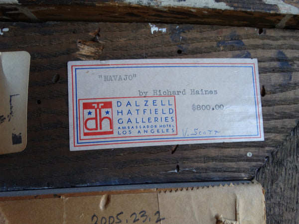 Richard Haines - Navajo - Oil on Board - 1956 (?) P2638