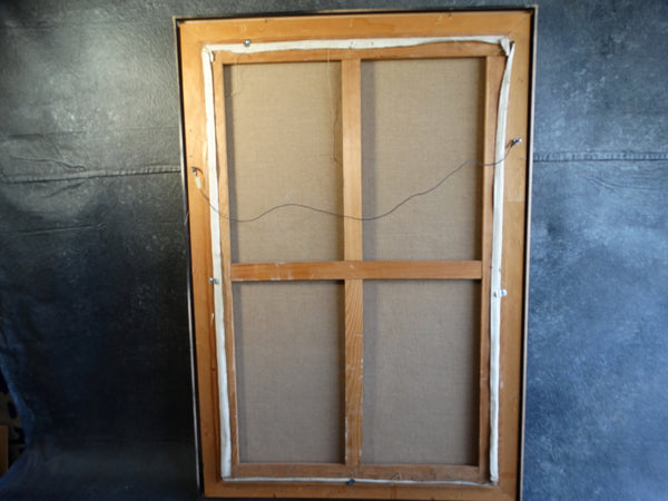 Bernard Locca (1926-1997)- Mod Young Man in a Red Chair 1960s Oil on Canvas P2646