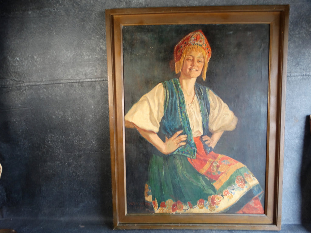 Viola Pratt Stone (1872-1958) Natasha Oil on Canvas c 1935 P2652