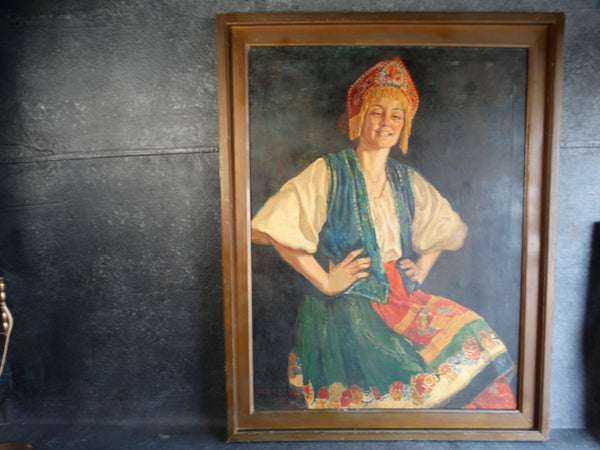 Viola Pratt Stone (1872-1958) Natasha Oil on Canvas c 1935 P2652