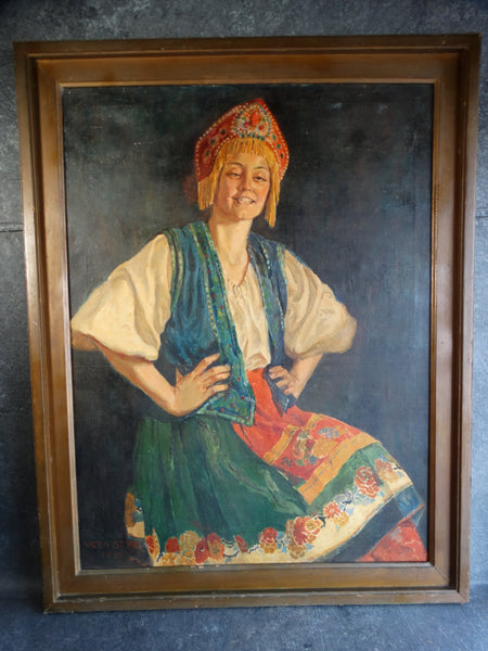 Viola Pratt Stone (1872-1958) Natasha Oil on Canvas c 1935 P2652