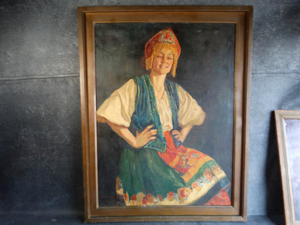 Viola Pratt Stone (1872-1958) Natasha Oil on Canvas c 1935 P2652