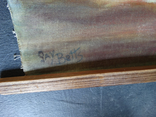 Gay Betts (Grace Mae Betts 1883-1978) - Oil on Canvas Hanging Scroll of Native American Mother & Child, Apache Papoose - P2657