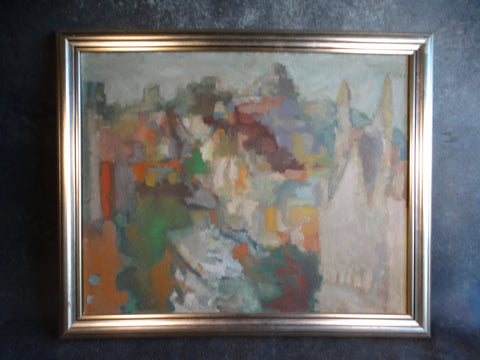 Post-Impressionist View of Russian Hill and St Peter and Paul Church in North Beach - Oil on Canvas P2687