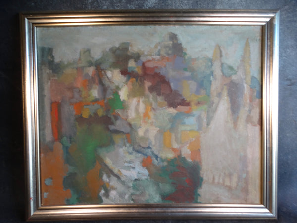 Post-Impressionist View of Russian Hill and St Peter and Paul Church in North Beach - Oil on Canvas P2687