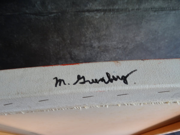 Meyer Greenberg Orange Abstract Oil on Canvas P2688