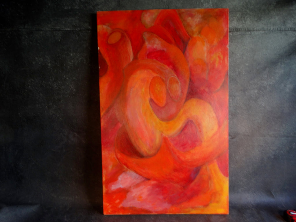 Meyer Greenberg Orange Abstract Oil on Canvas P2688