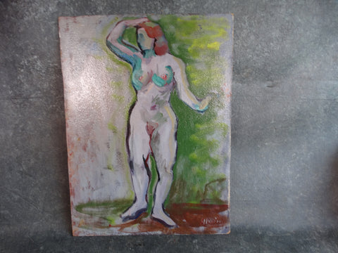 Anders Aldrin Figure Study c 1950s Oil on Board P2693