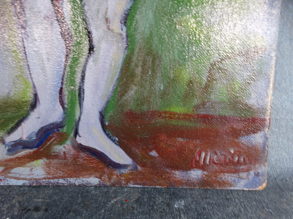 Anders Aldrin Figure Study c 1950s Oil on Board P2693