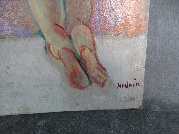 Anders Aldrin Figure Studies: 2 Nudes Oil on Board 1950s P2694