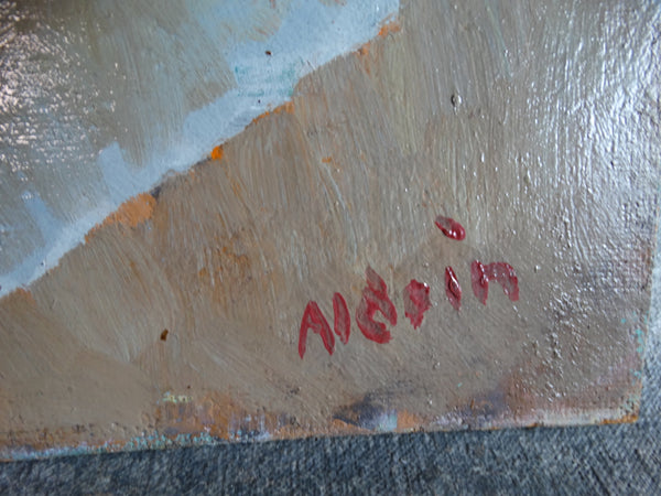 Anders Aldrin Seated Nude Oil on Board 1950s P2696