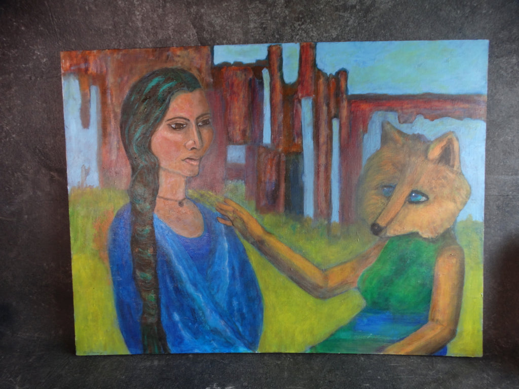 Meyer Greenberg - The Woman and the Fox Lady  (Spirit Animal) - c 1980s P2704