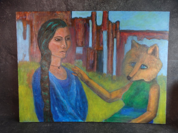 Meyer Greenberg - The Woman and the Fox Lady  (Spirit Animal) - c 1980s P2704