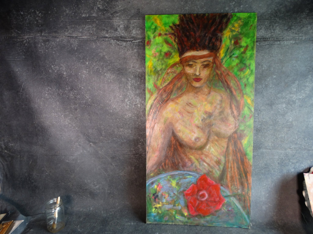 Meyer Greenberg - Mother Earth Acrylic on Canvas c 1980s P2706