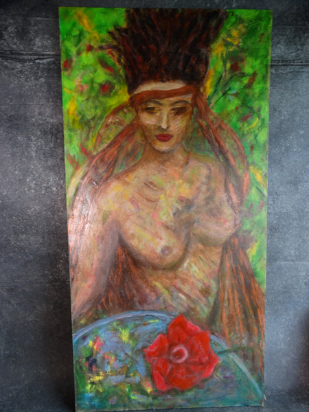Meyer Greenberg - Mother Earth Acrylic on Canvas c 1980s P2706