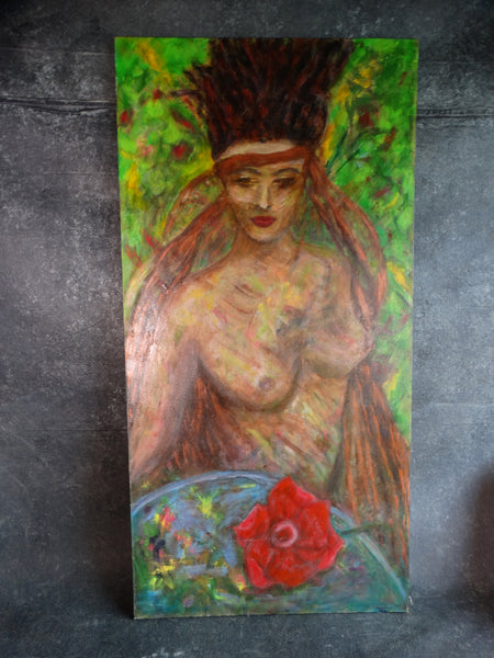 Meyer Greenberg - Mother Earth Acrylic on Canvas c 1980s P2706