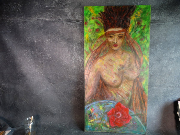 Meyer Greenberg - Mother Earth Acrylic on Canvas c 1980s P2706