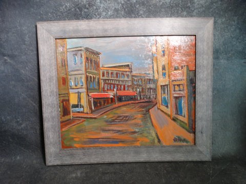 Anders Aldrin Oil on Board Downtown Los Angeles Street c 1940 P2722