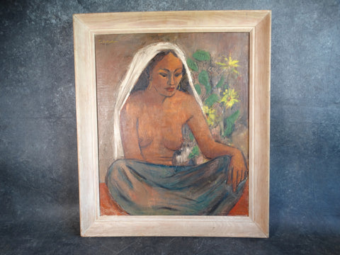 E Sotello Native Woman Oil on Board 1961 P2725