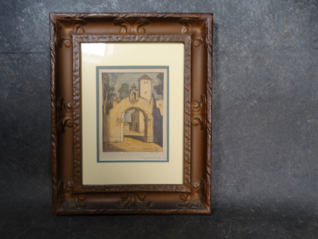 Hernando Villa Through a Spanish Arch Watercolor and Pencil 1938 P2727