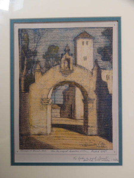 Hernando Villa Through a Spanish Arch Watercolor and Pencil 1938 P2727