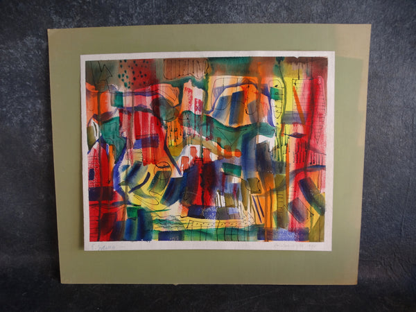 Edward Sotello Abstract Watercolor 1970 P2736