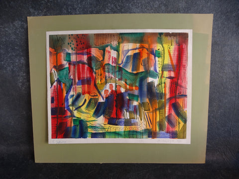 Edward Sotello Abstract Watercolor 1970 P2736