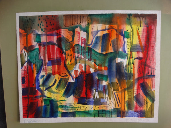 Edward Sotello Abstract Watercolor 1970 P2736