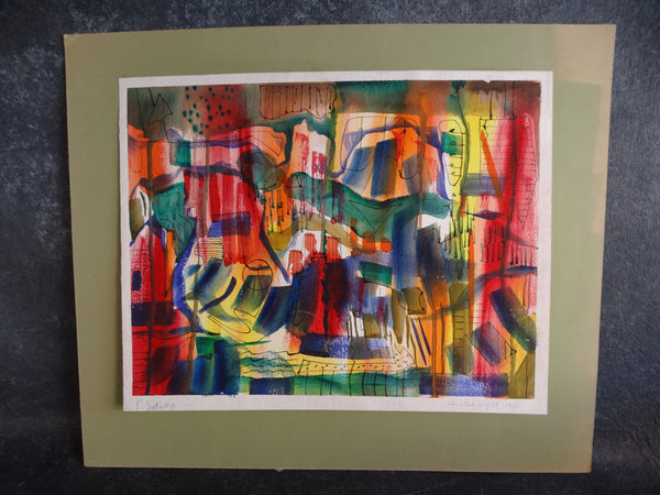Edward Sotello Abstract Watercolor 1970 P2736