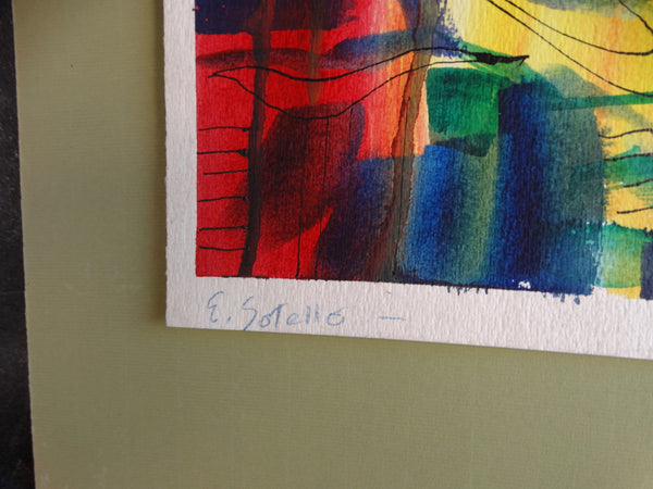 Edward Sotello Abstract Watercolor 1970 P2736