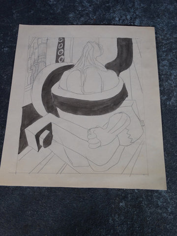 Alberto Beltrán - The Man-Piston - Ink and Pencil P2777