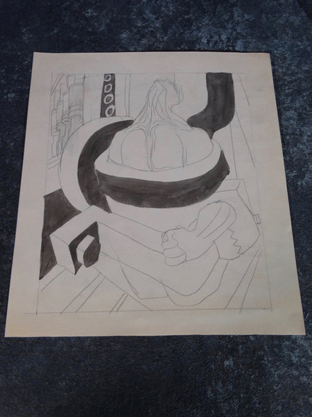 Alberto Beltrán - The Man-Piston - Ink and Pencil P2777
