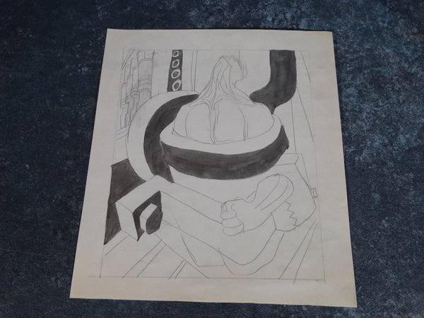 Alberto Beltrán - The Man-Piston - Ink and Pencil P2777